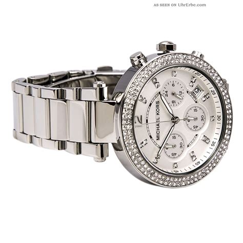 michael kors uhr damen silber strass 5353|Michael Kors Parker Chrono MK5353 .